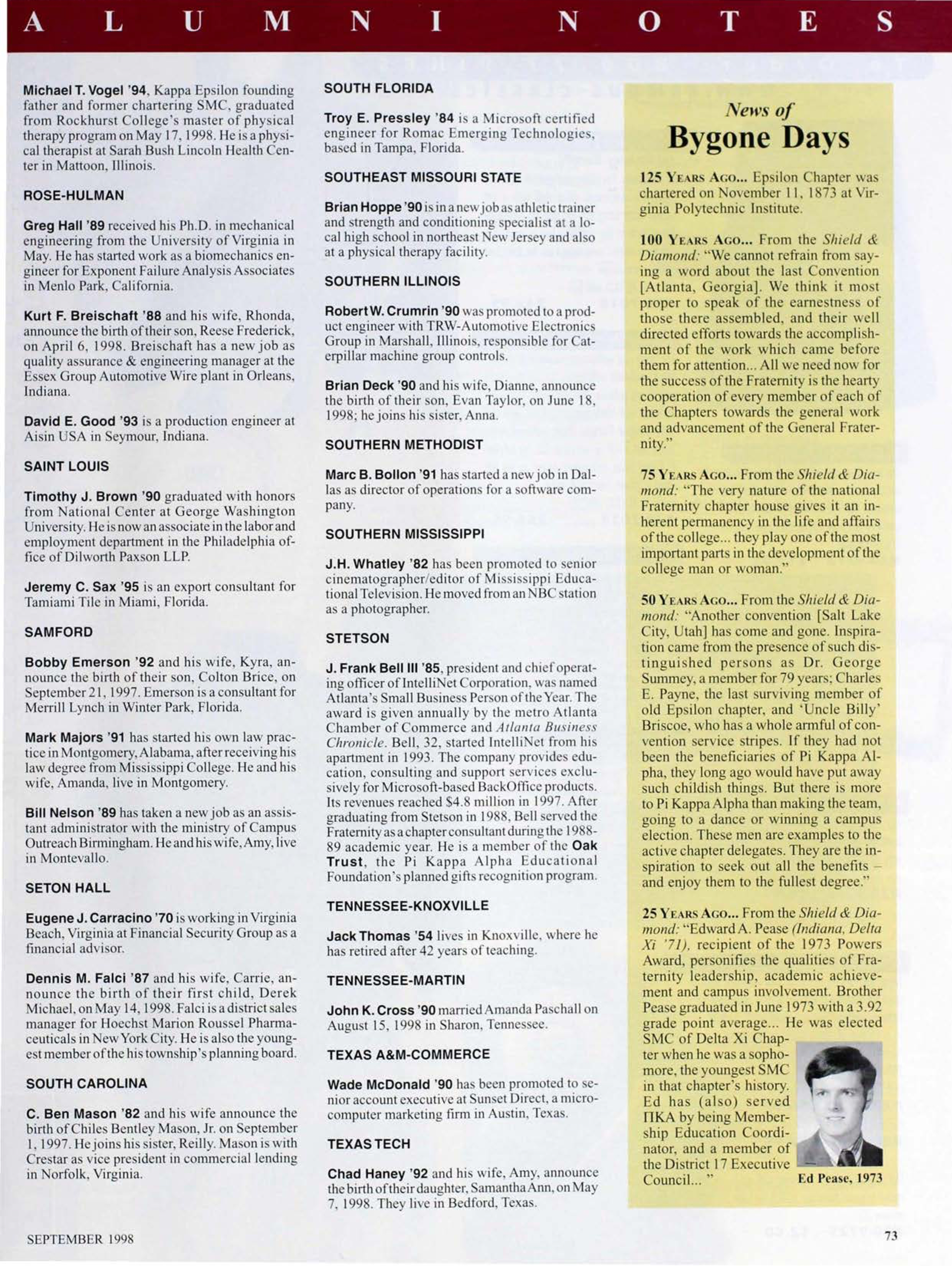 News of Bygone Days, September 1998